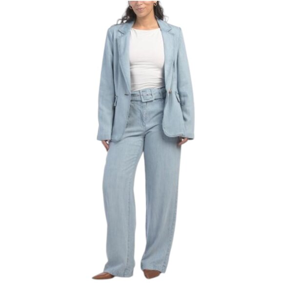 T TAHARI Wide Leg Pants With Belt - Picture 4 of 4